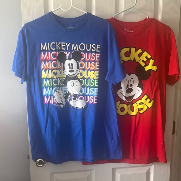 Two Disney Mickey Mouse T-Shirts size L - Picture 1 of 6